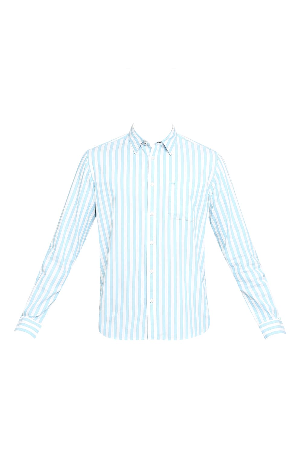 BASICS SLIM FIT COTTON TWILL STRIPE SHIRT