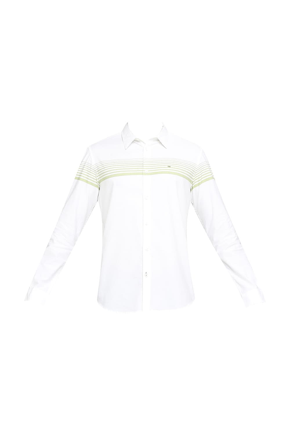 BASICS SLIM FIT COTTON TWILL WEFT ENGINEERING STRIPE SHIRT