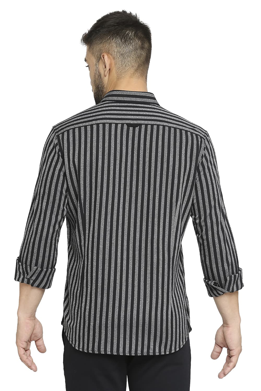 BASICS SLIM FIT COTTON STRIPE SHIRT