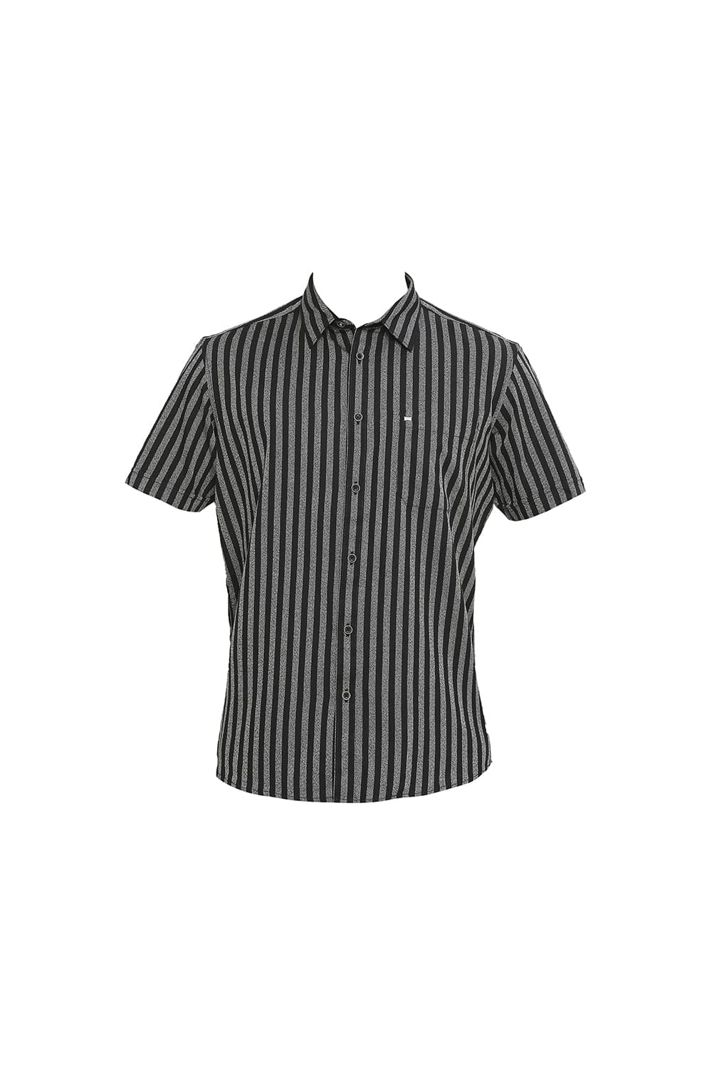 BASICS SLIM FIT COTTON STRIPE HALFSLEEVES SHIRT