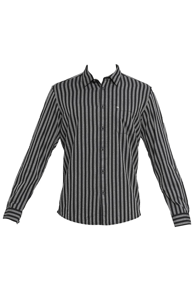 BASICS SLIM FIT COTTON STRIPE SHIRT