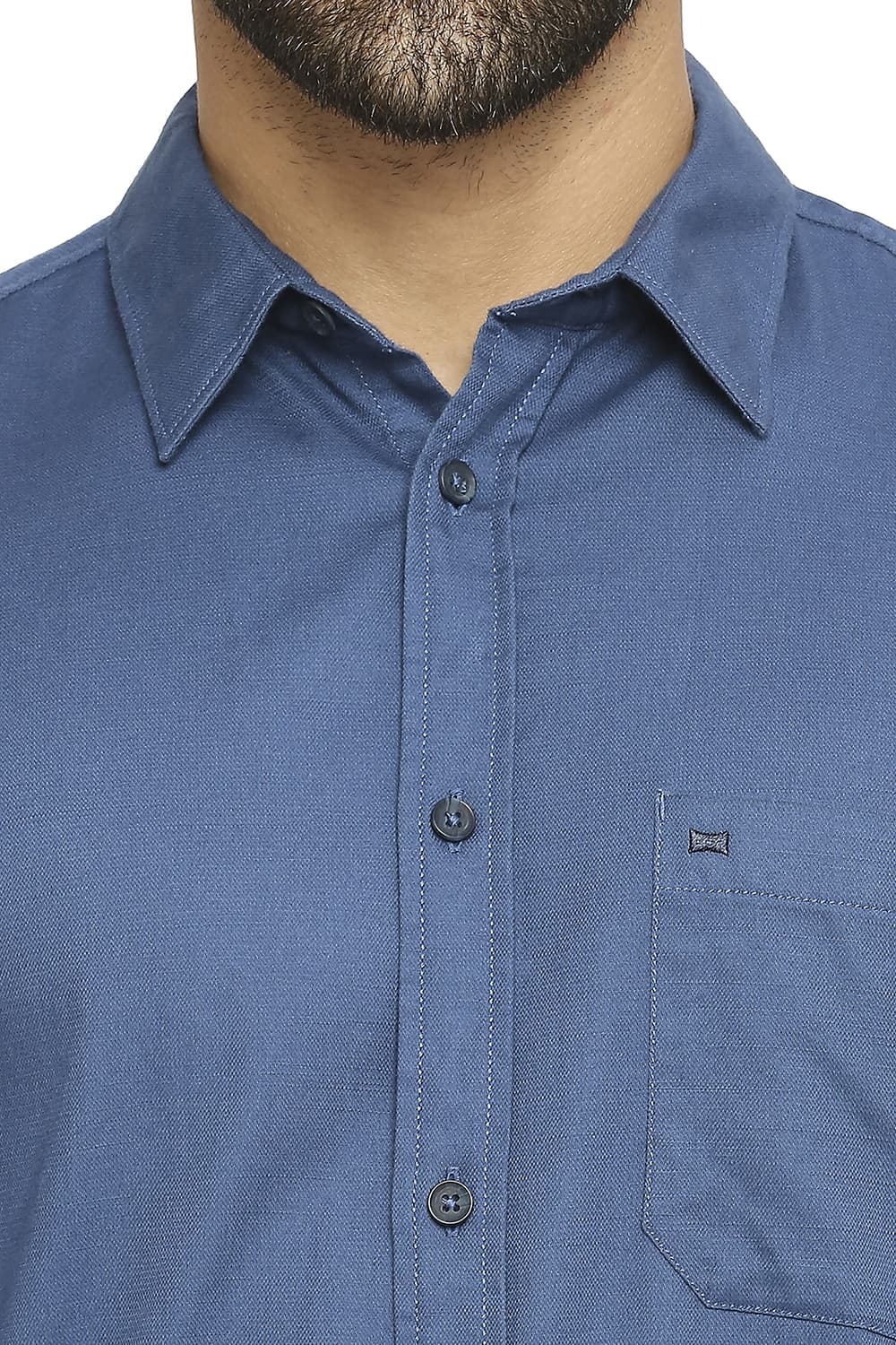 BASICS SLIM FIT COTTON BROKEN TWILL SHIRT