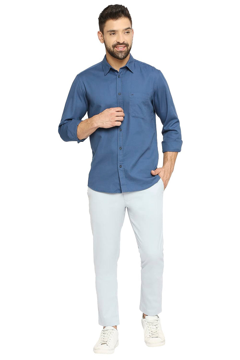 BASICS SLIM FIT COTTON BROKEN TWILL SHIRT