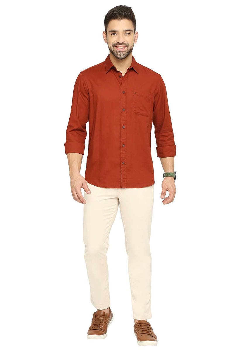 BASICS SLIM FIT COTTON BROKEN TWILL SHIRT