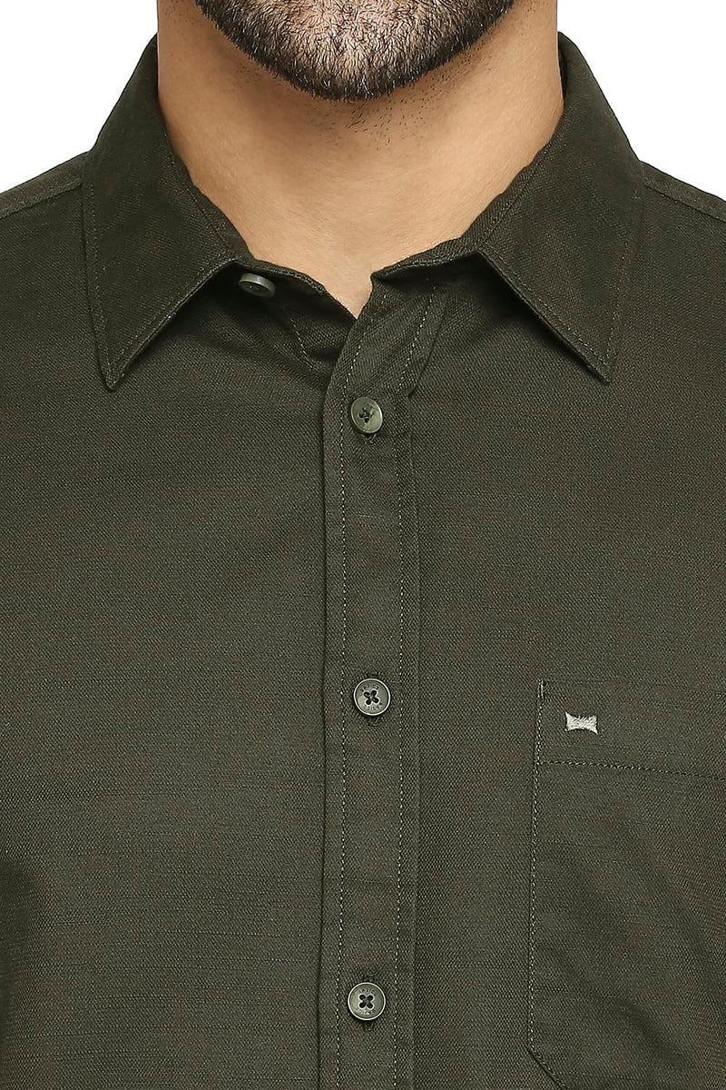 BASICS SLIM FIT COTTON BROKEN TWILL SHIRT