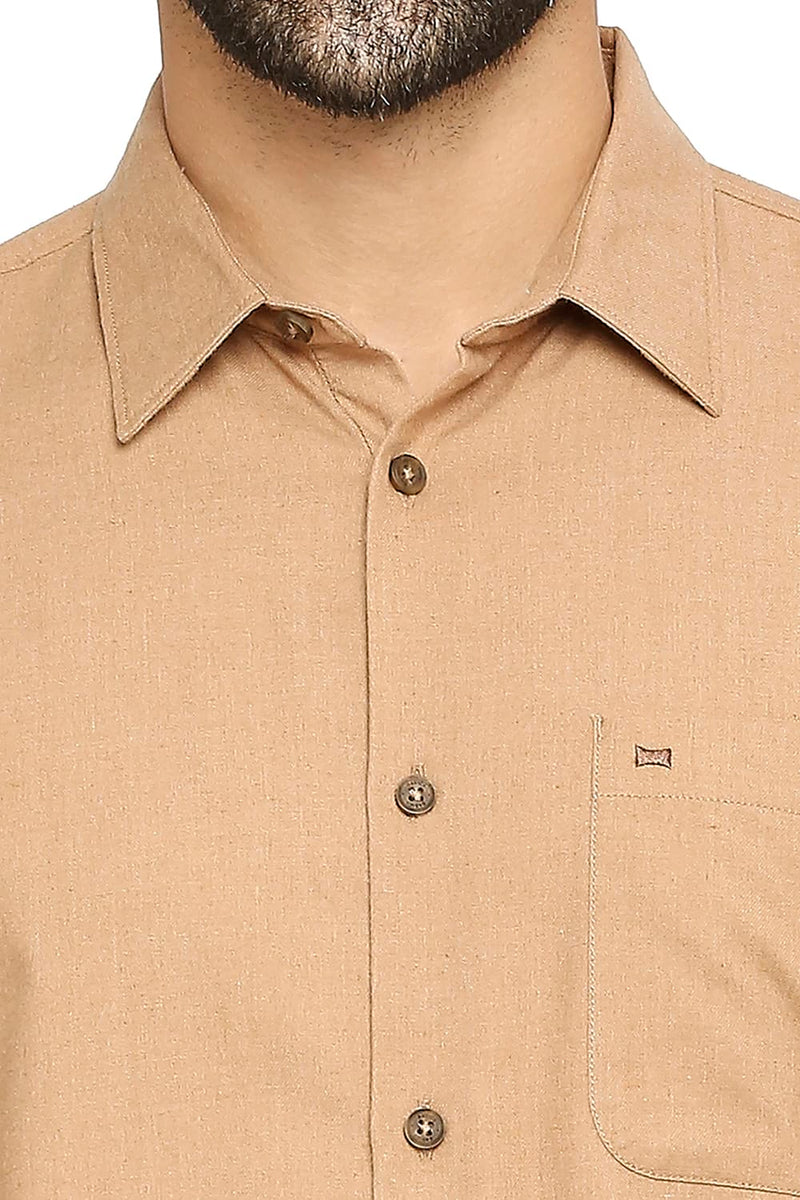 BASICS SLIM FIT POLYESTER COTTON LYOCELL TWILL SHIRT