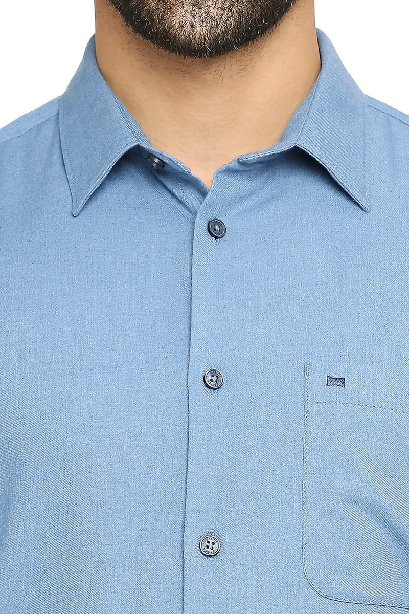 BASICS SLIM FIT POLYESTER COTTON LYOCELL TWILL SHIRT