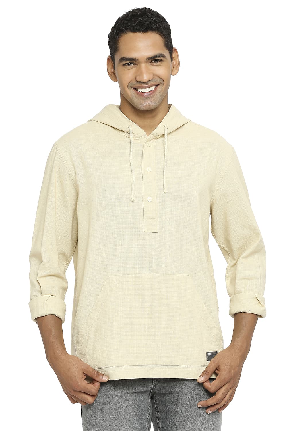 BASICS RELAXED FIT COTTON DOBBY SHIRT