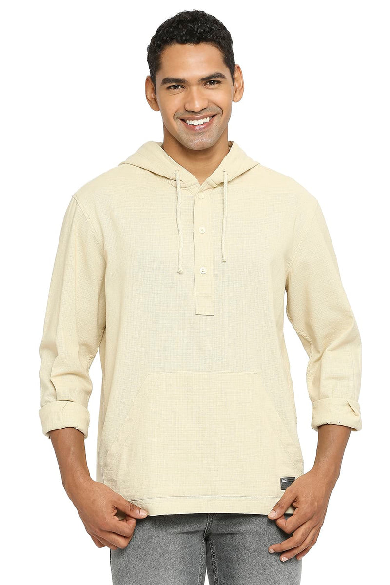 BASICS RELAXED FIT COTTON DOBBY SHIRT