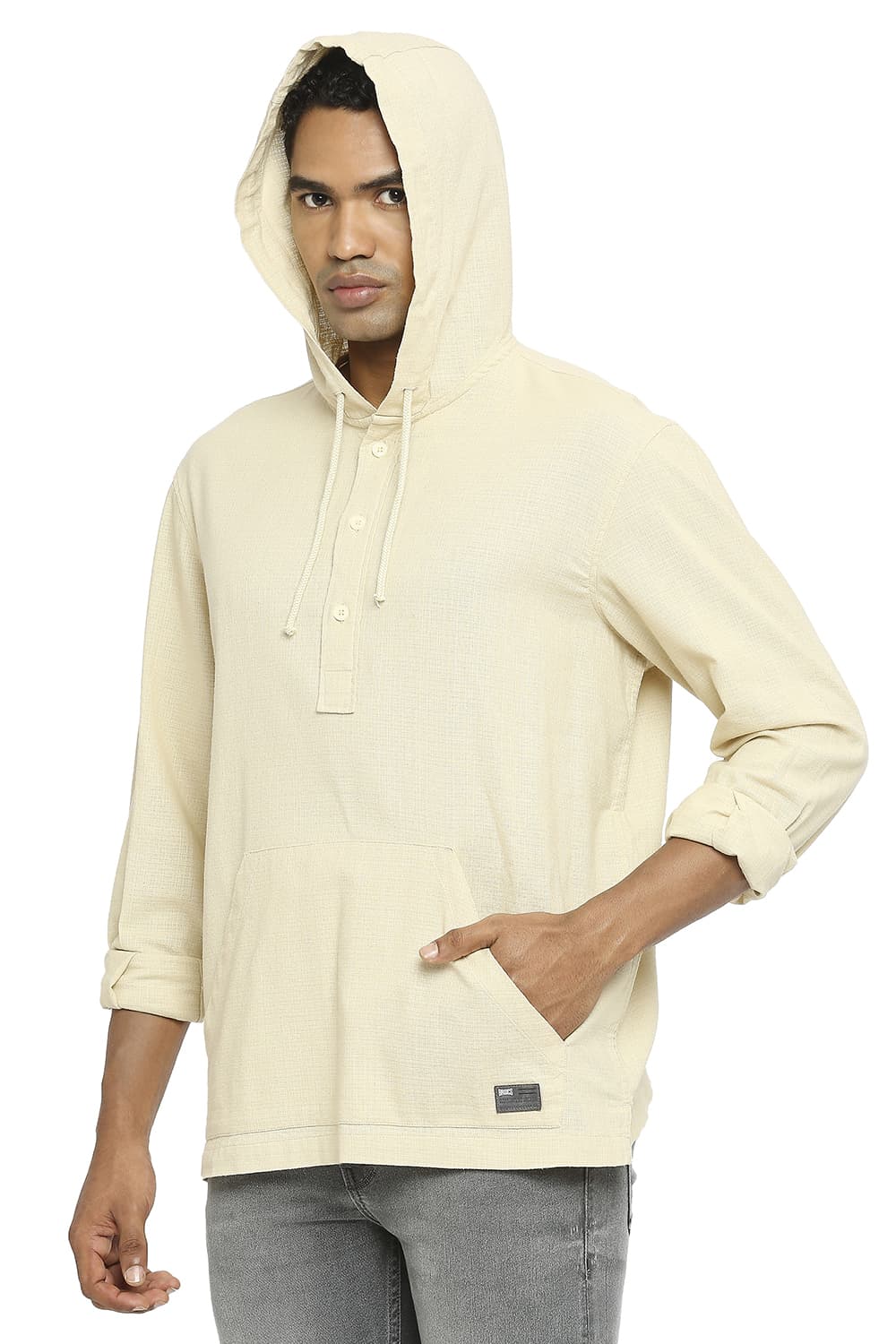 BASICS RELAXED FIT COTTON DOBBY SHIRT