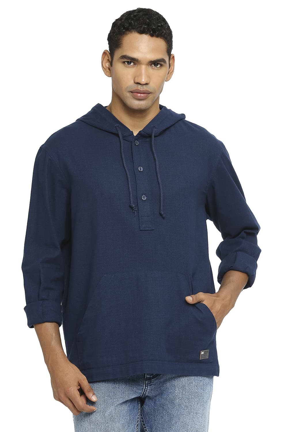 BASICS RELAXED FIT COTTON DOBBY SHIRT