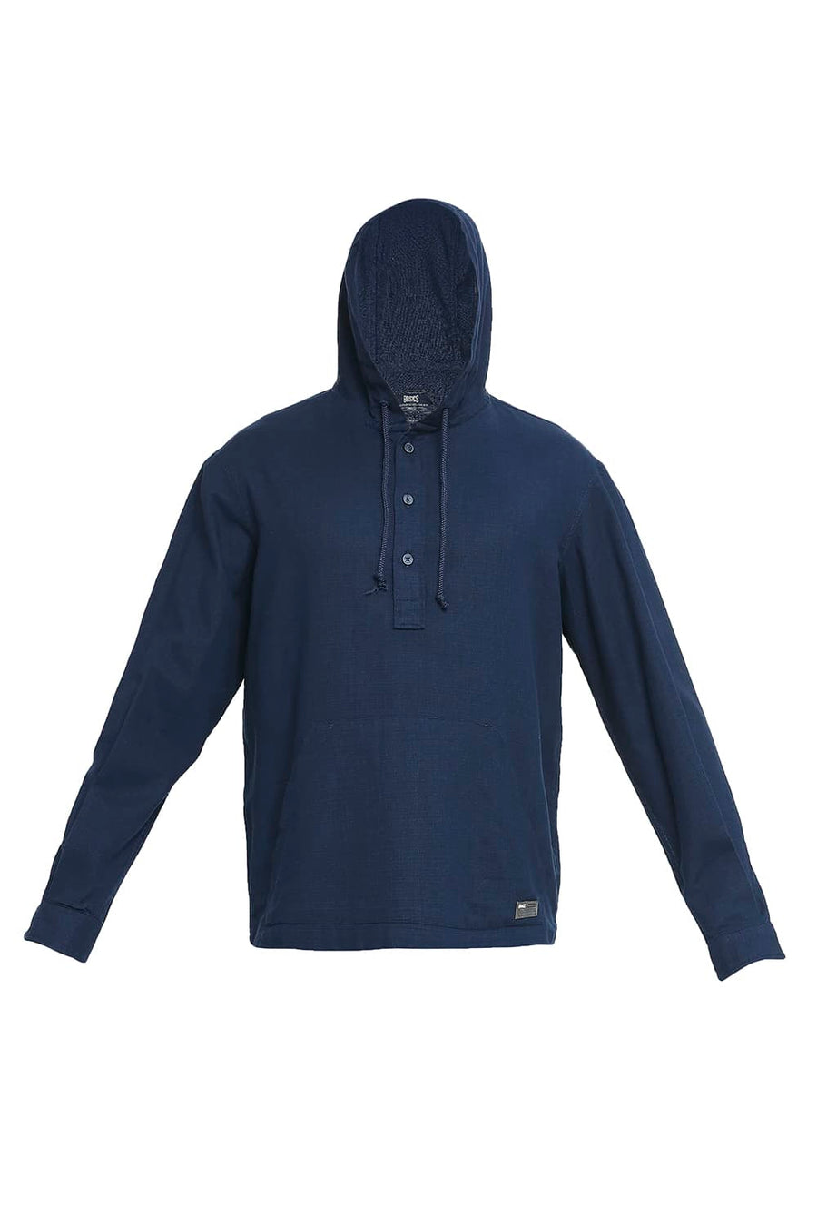 BASICS RELAXED FIT TRUE NAVY COTTON DOBBY SHIRT