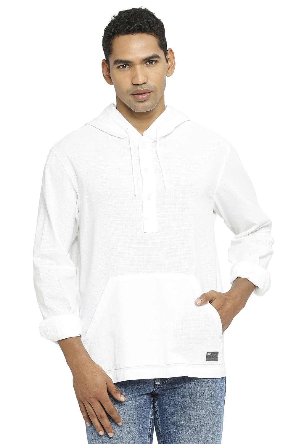 BASICS RELAXED FIT COTTON DOBBY SHIRT