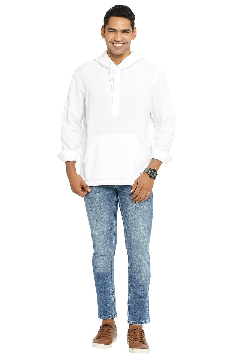 BASICS RELAXED FIT COTTON DOBBY SHIRT