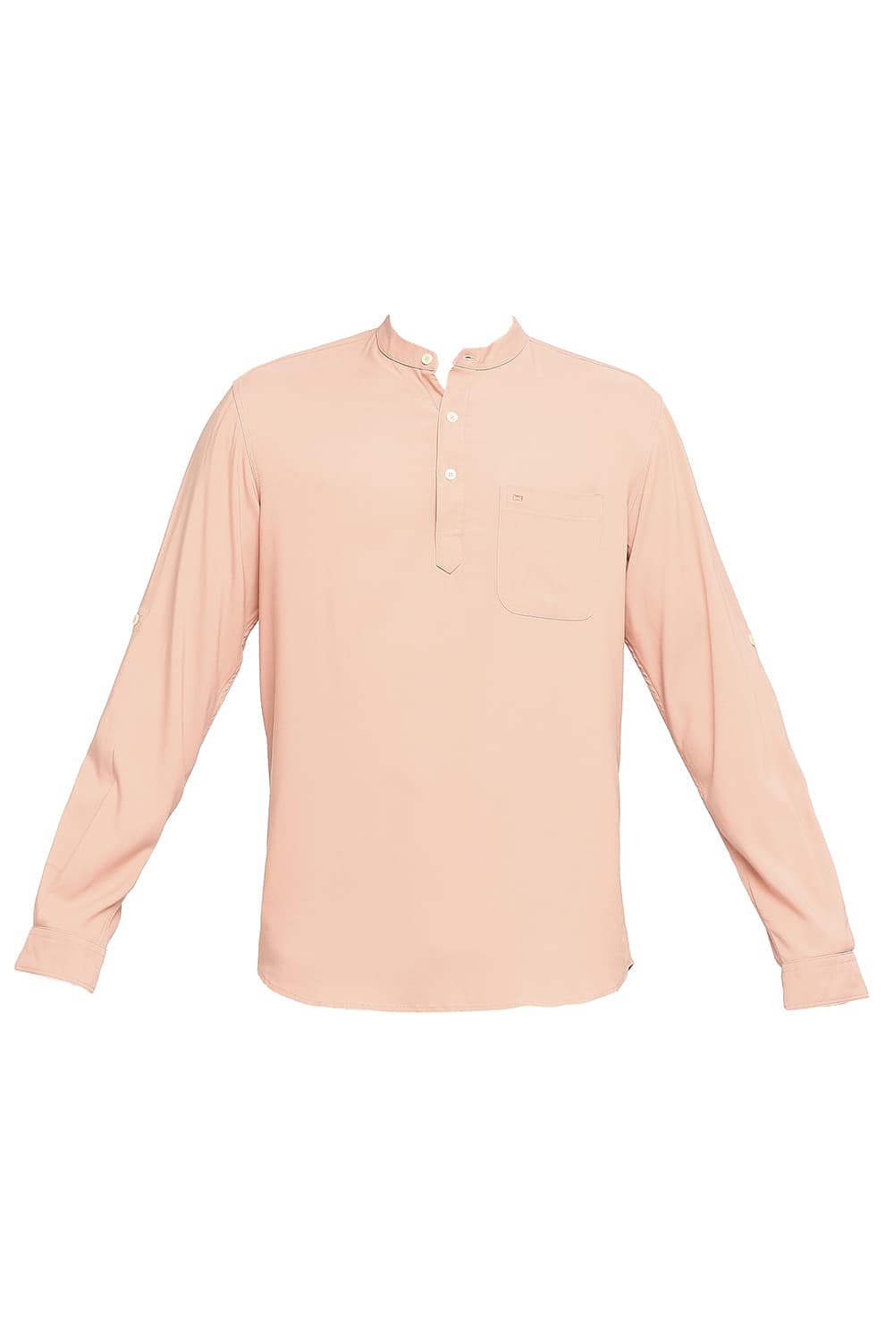 BASICS SLIM FIT VISCOSE POLYESTER STRETCH TWILL SHIRT