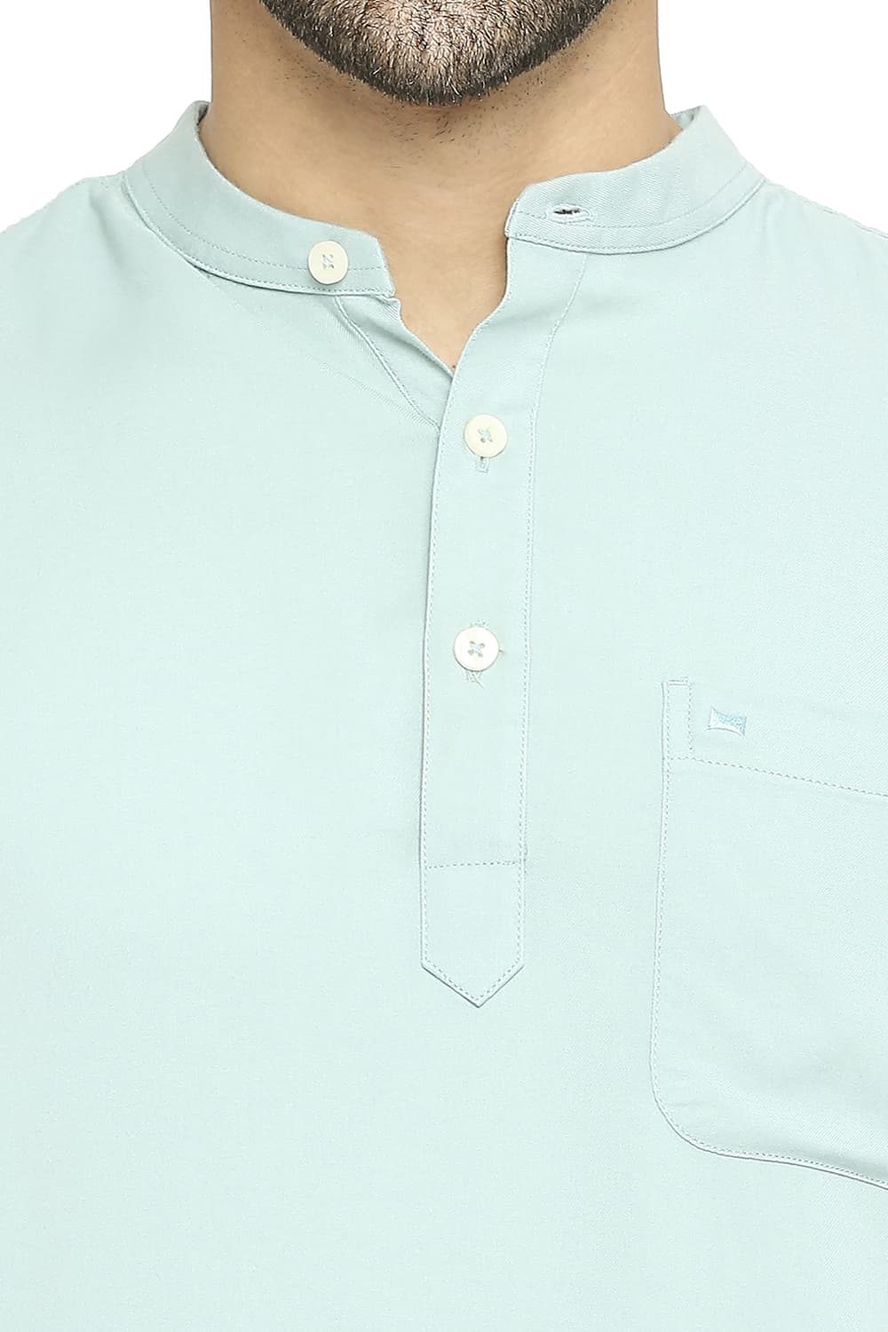 BASICS SLIM FIT VISCOSE POLYESTER STRETCH TWILL SHIRT