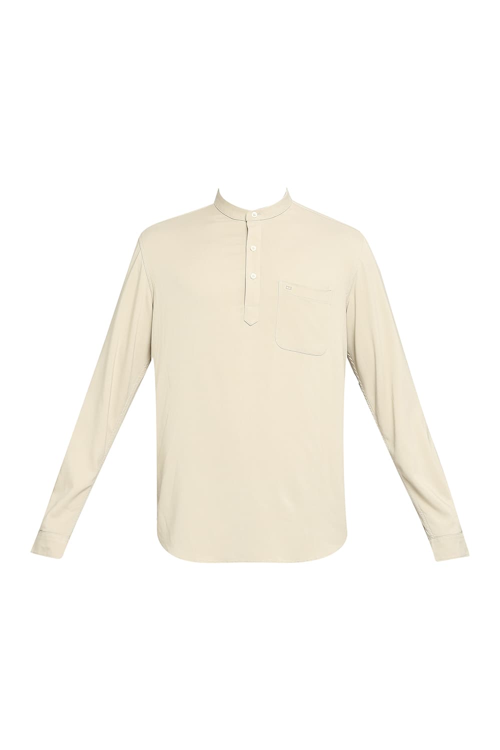 BASICS SLIM FIT VISCOSE POLYESTER STRETCH TWILL SHIRT