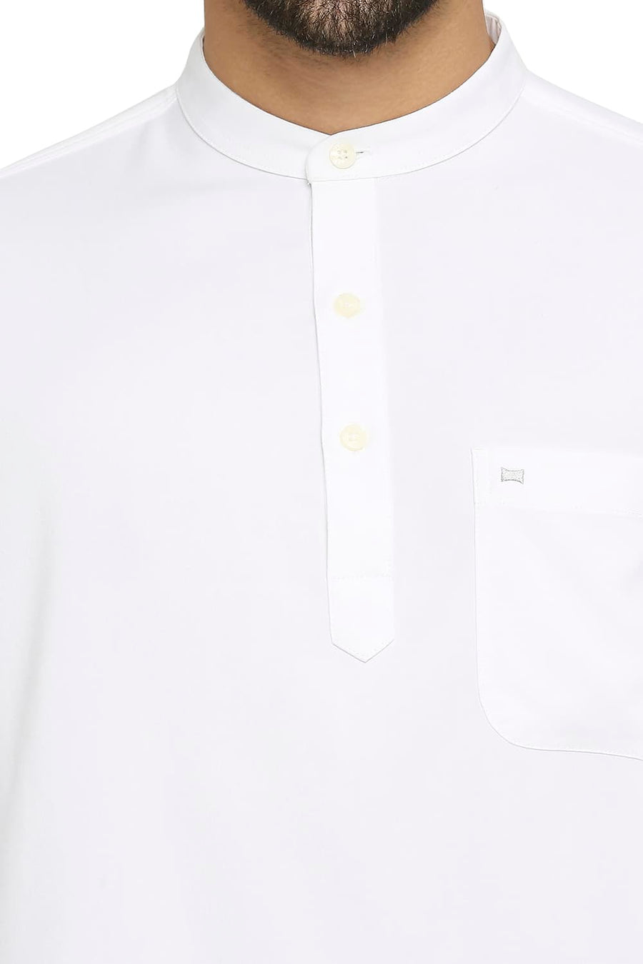 BASICS SLIM FIT CLOUD WHITE VISCOSE POLYESTER STRETCH TWILL SHIRT