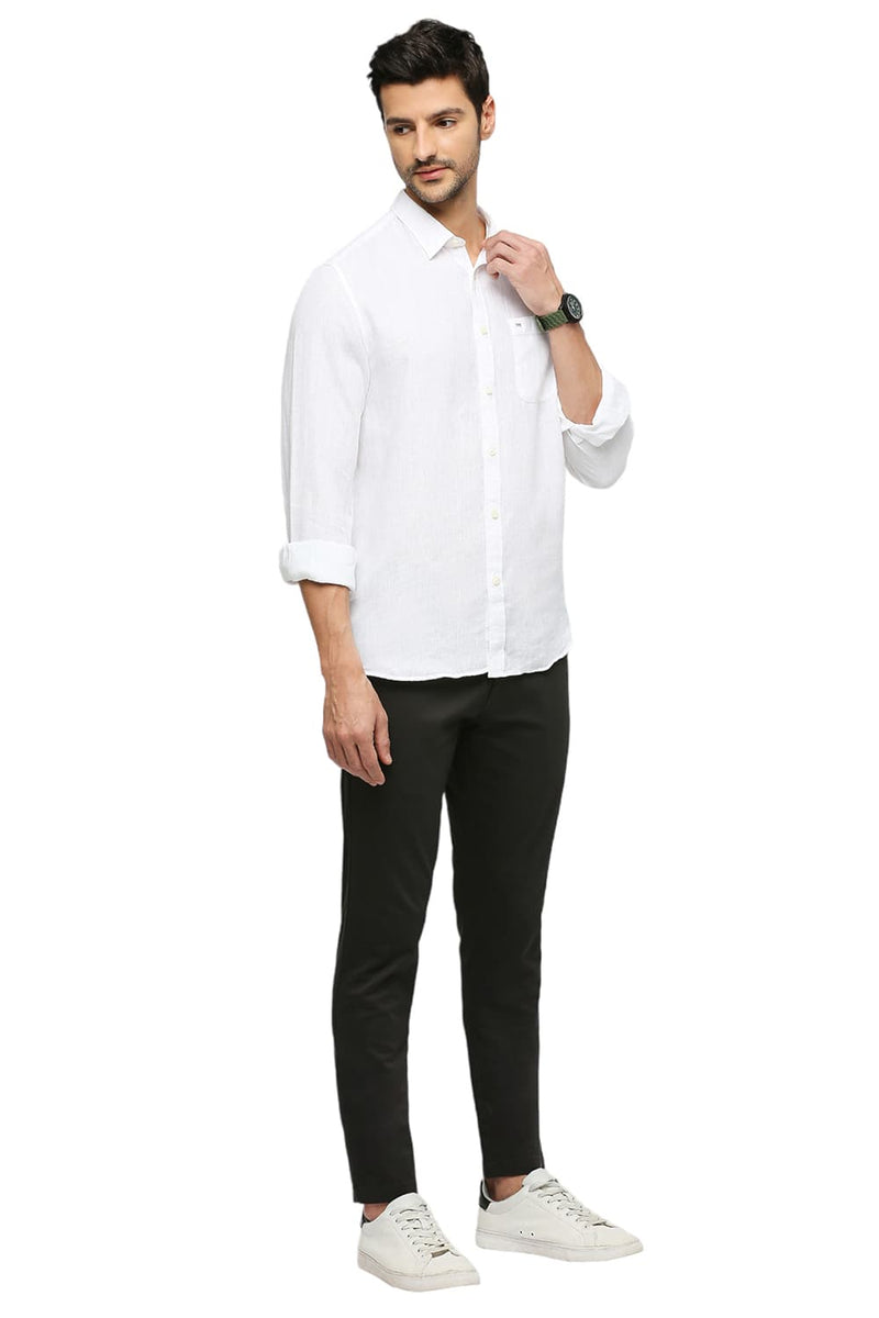 BASICS SLIM FIT LINEN SHIRT