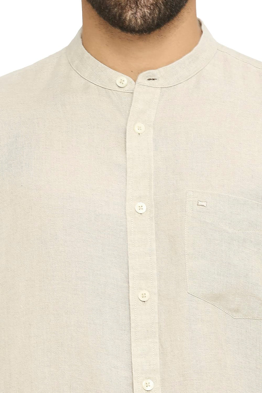 BASICS SLIM FIT NOMAD NATURAL LINEN SHIRT