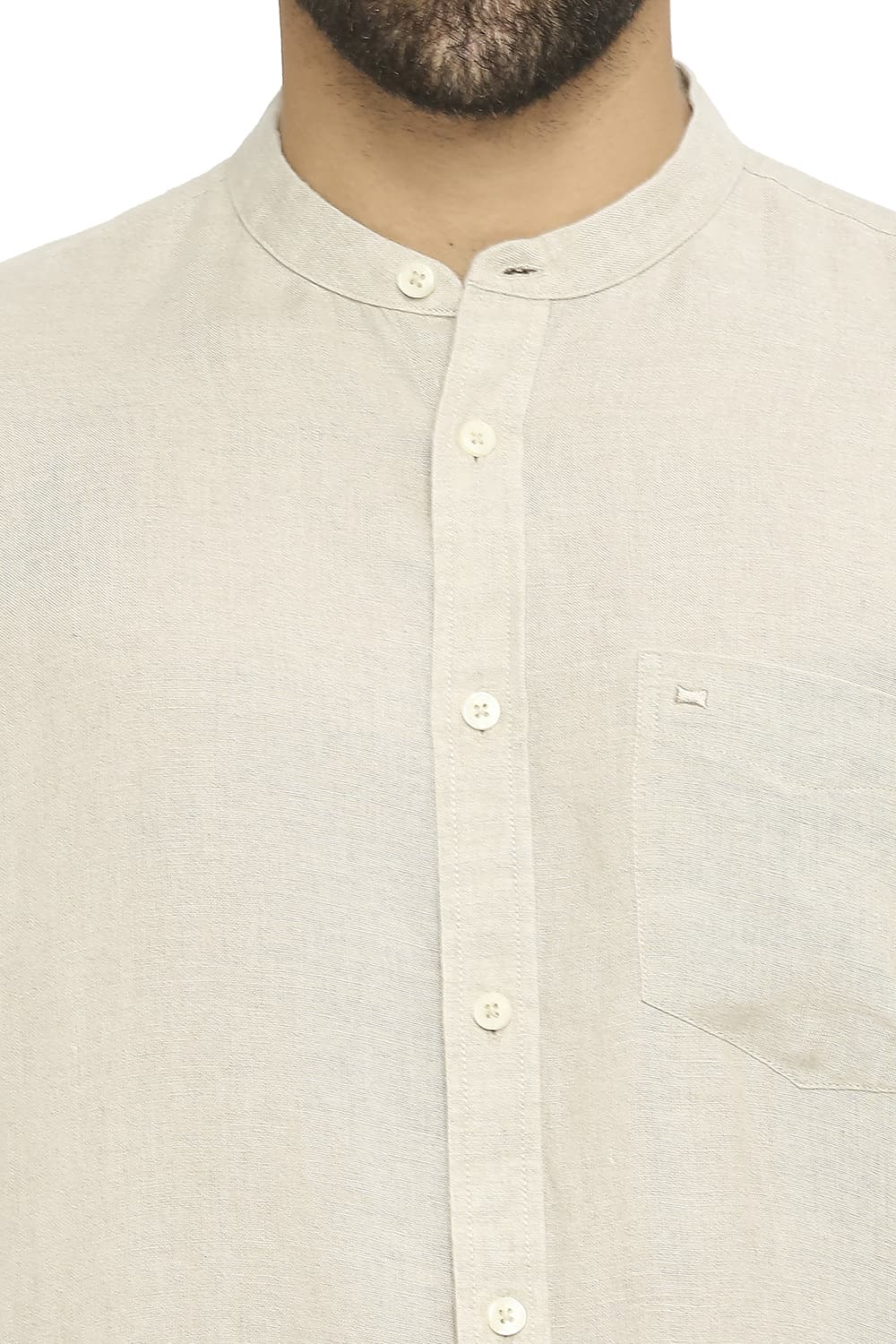 BASICS SLIM FIT LINEN SHIRT