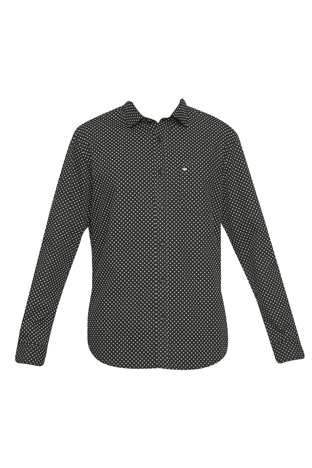 BASICS SLIM FIT COTTON POPLIN PRINTED SHIRT