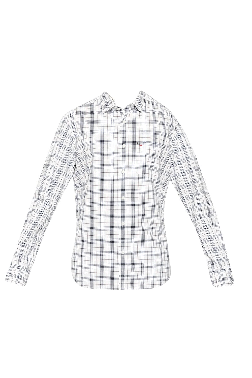 BASICS SLIM FIT COTTON CHECKS SHIRT