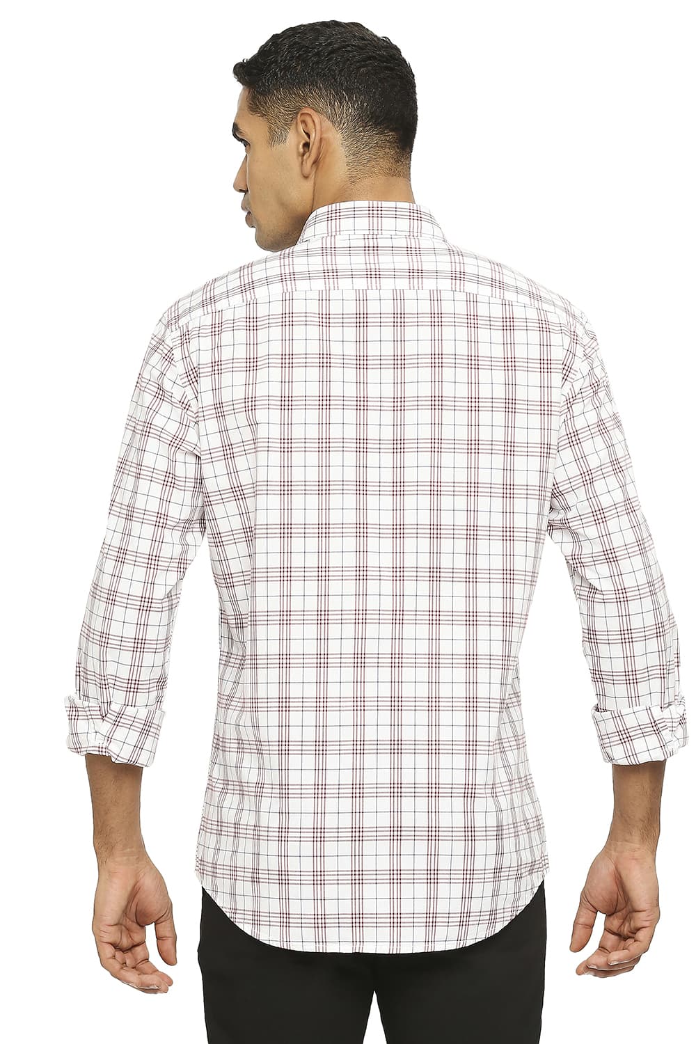 BASICS SLIM FIT COTTON CHECKS SHIRT