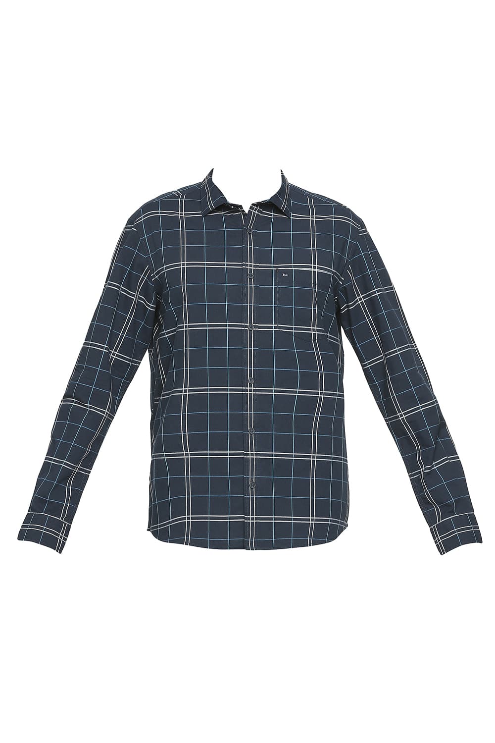 BASICS SLIM FIT COTTON CHECKS SHIRT