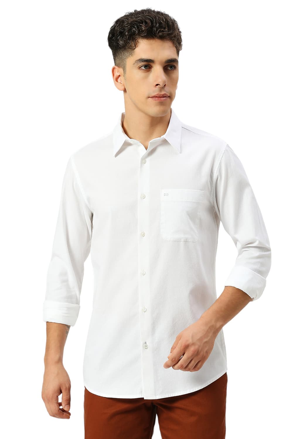 SLIM FIT COTTON CREPE SHIRTS