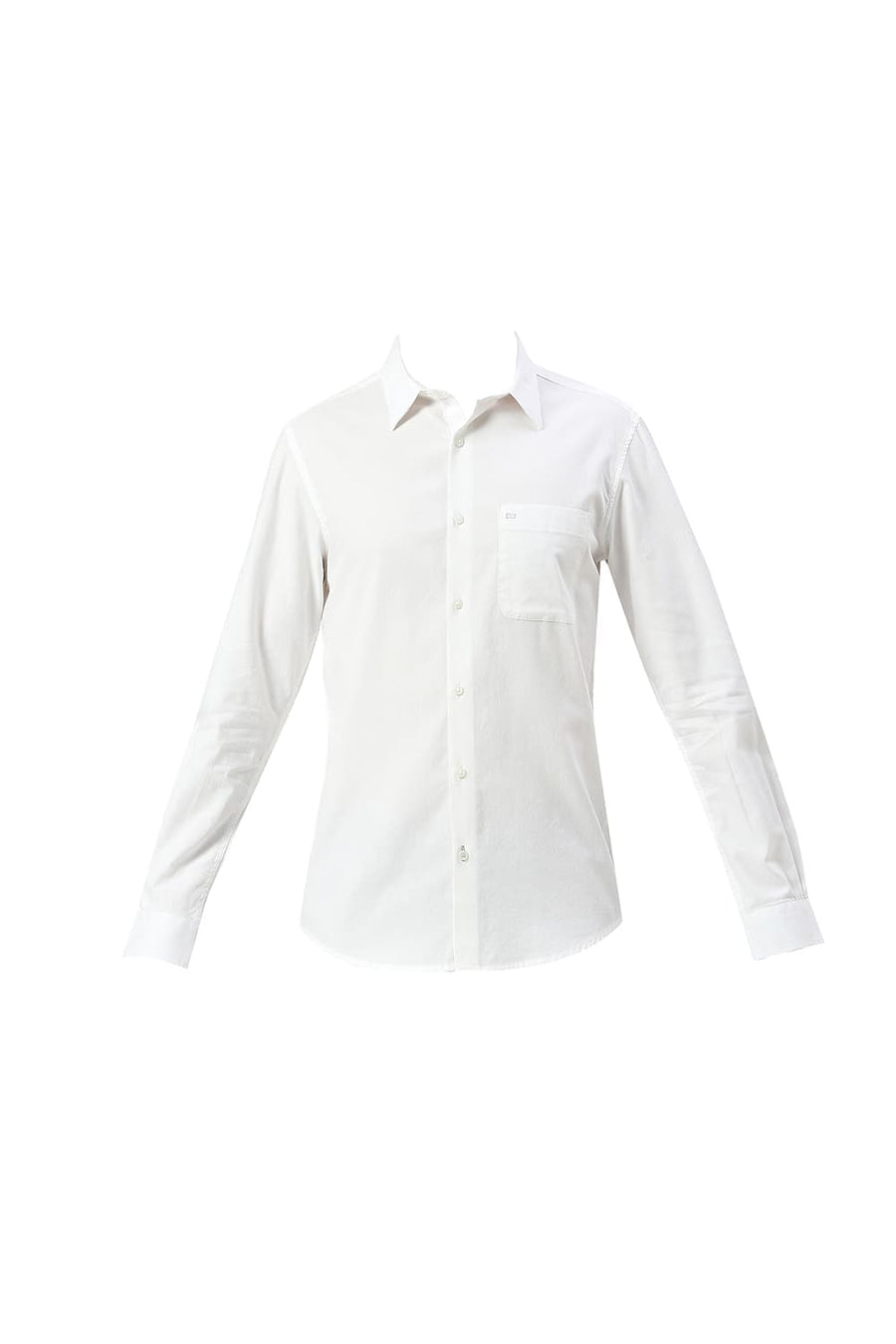 BASICS SLIM FIT LUCENT WHITE COTTON CREPE SHIRTS