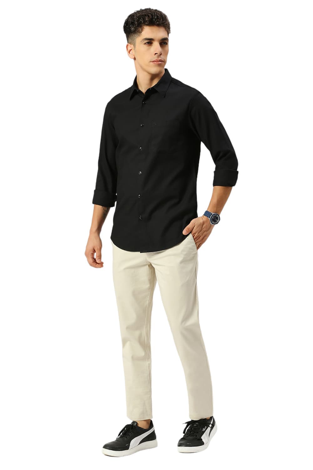 SLIM FIT COTTON CREPE SHIRTS