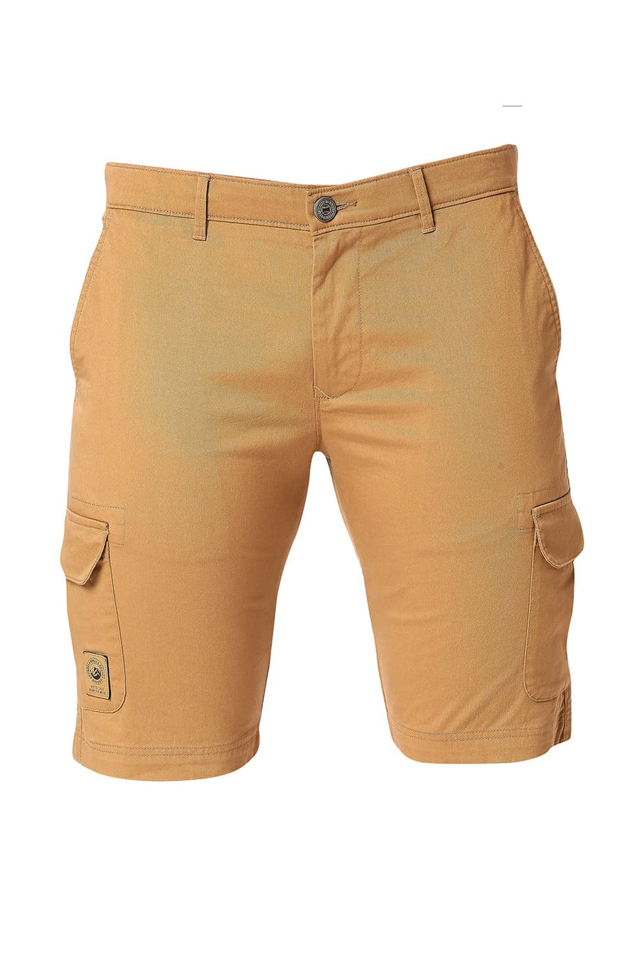 BASICS CARGO CINNAMON KHAKI COTTON STRETCH SHORTS