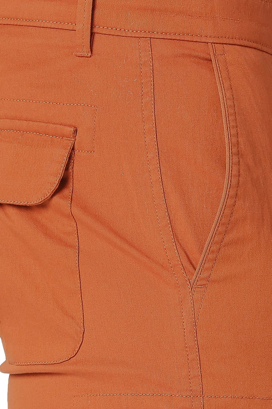 BASICS CARGO SIERRA BRICK COTTON STRETCH SHORTS