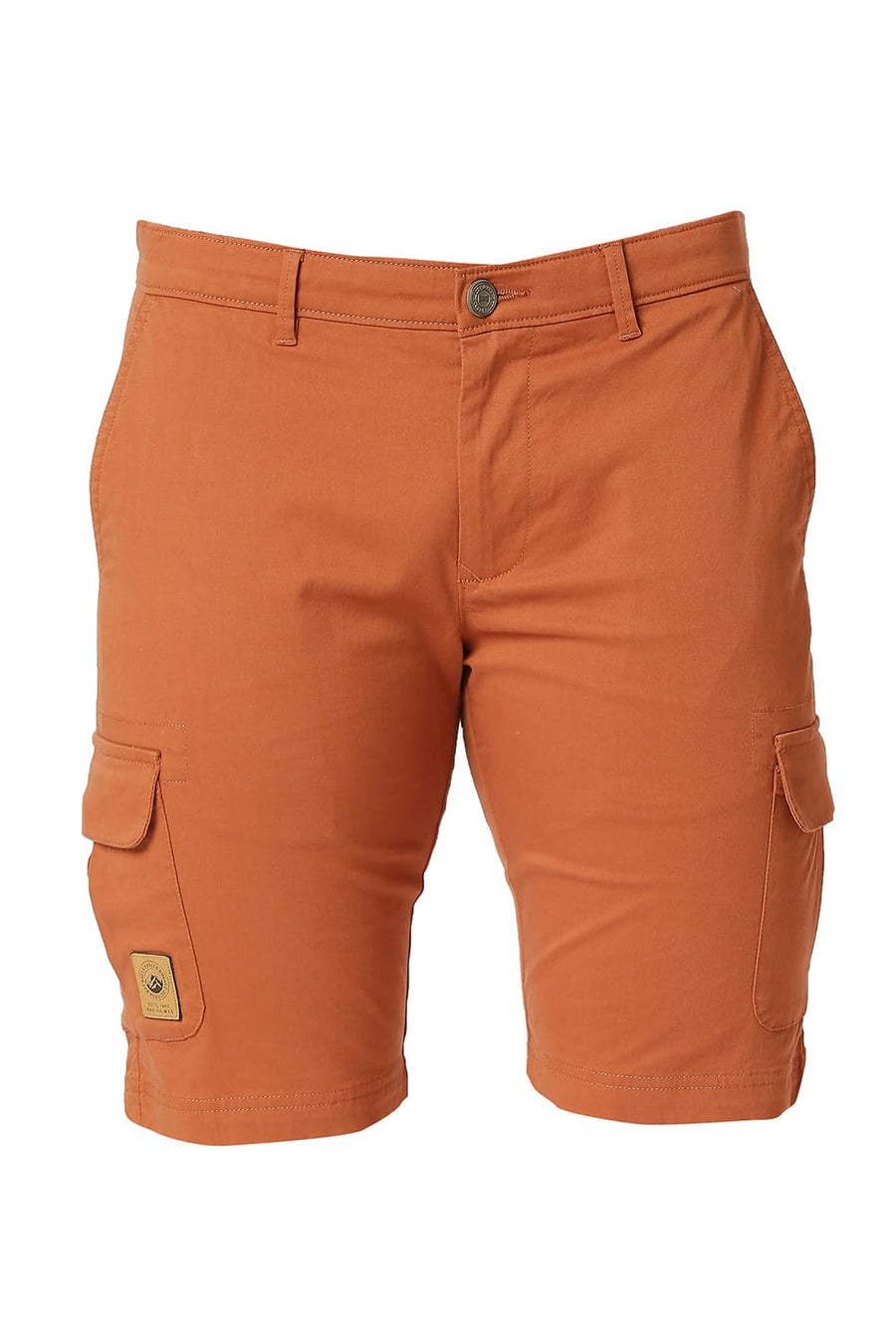 BASICS CARGO SIERRA BRICK COTTON STRETCH SHORTS