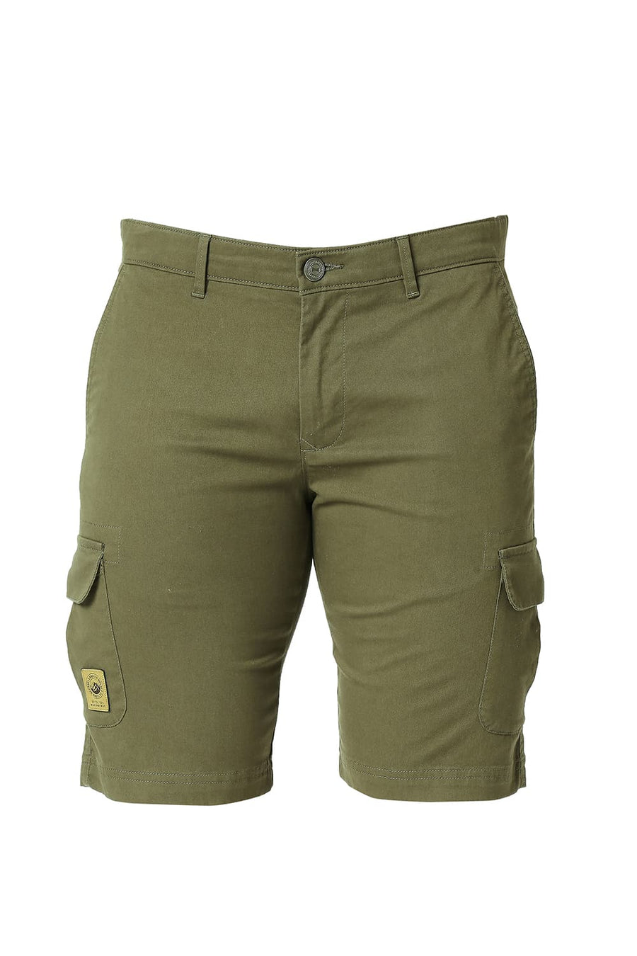 BASICS CARGO CAPLET GREEN COTTON STRETCH SHORTS