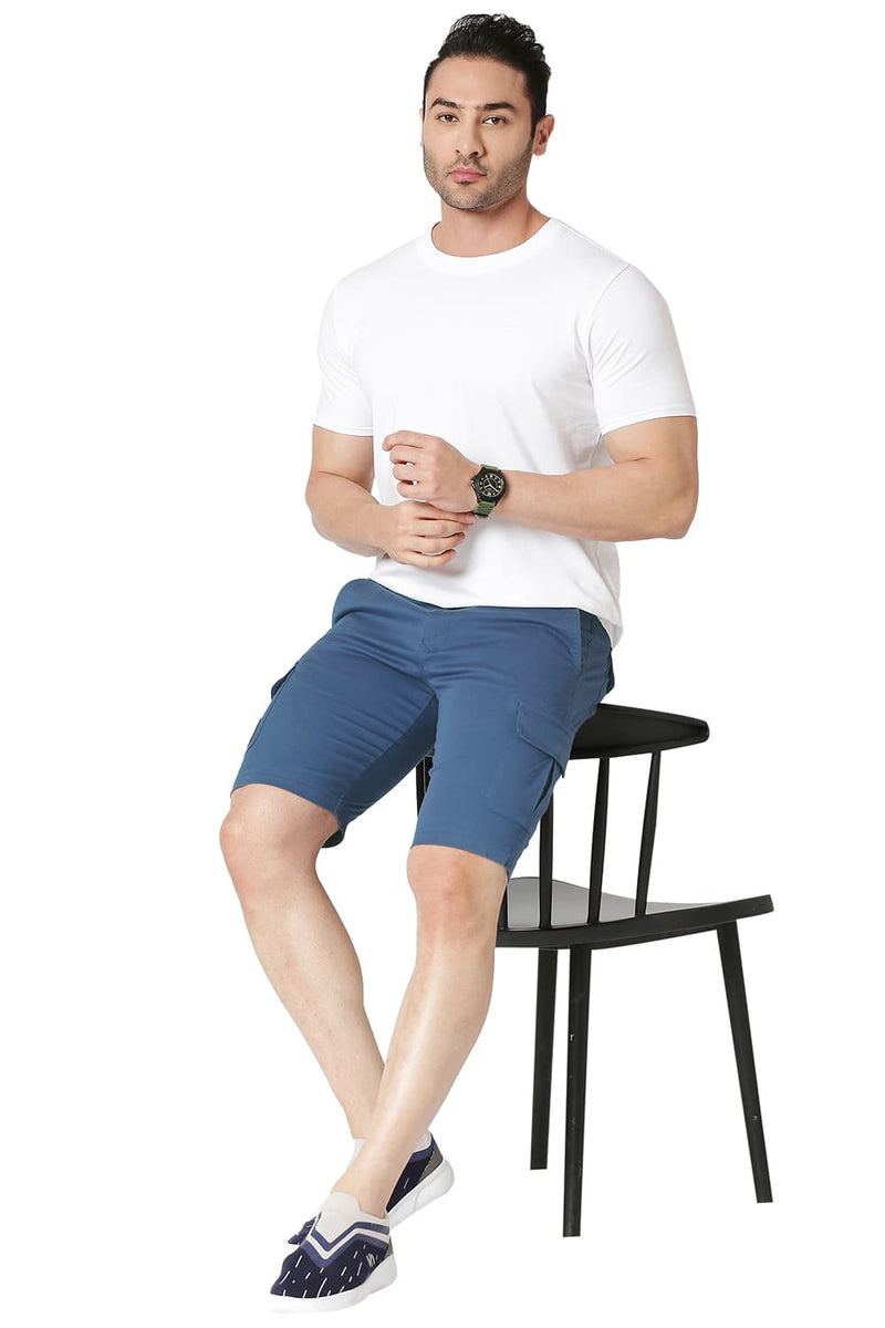 BASICS CARGO COTTON STRETCH SHORTS