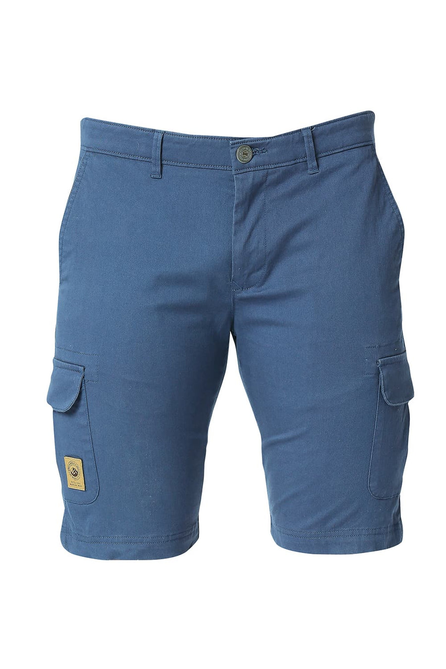 BASICS CARGO ENGLISH NAVY COTTON STRETCH SHORTS