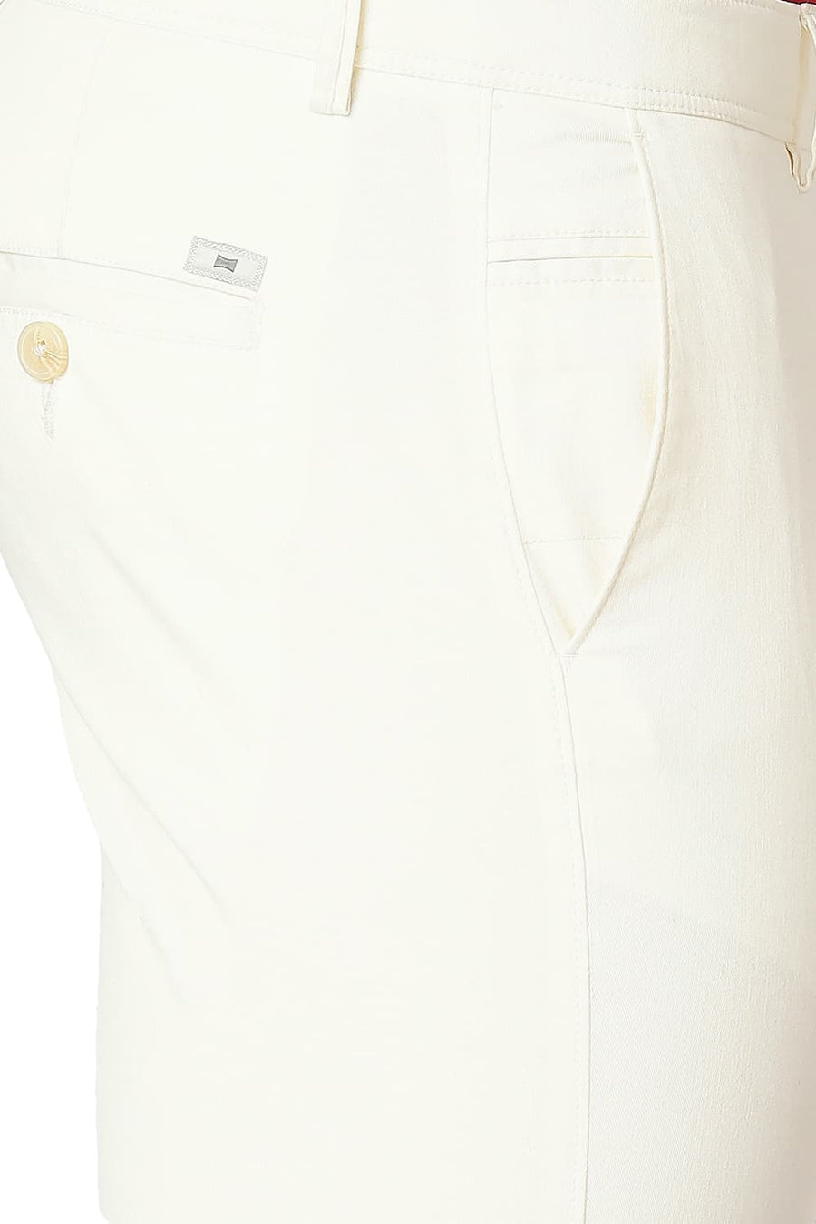 BASICS REGULAR FIT TOFU ECRU COTTON STRETCH SHORTS
