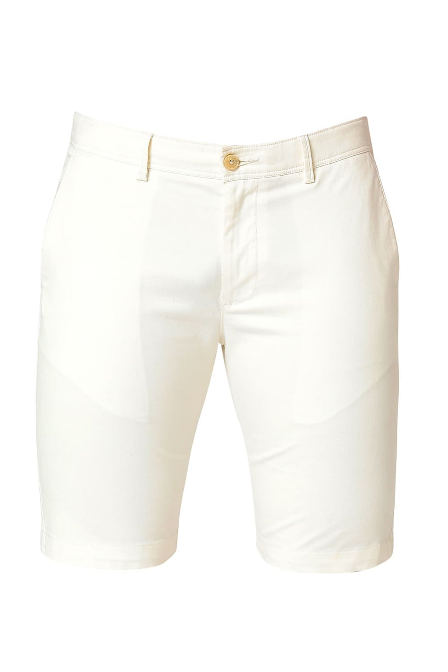 BASICS REGULAR FIT TOFU ECRU COTTON STRETCH SHORTS