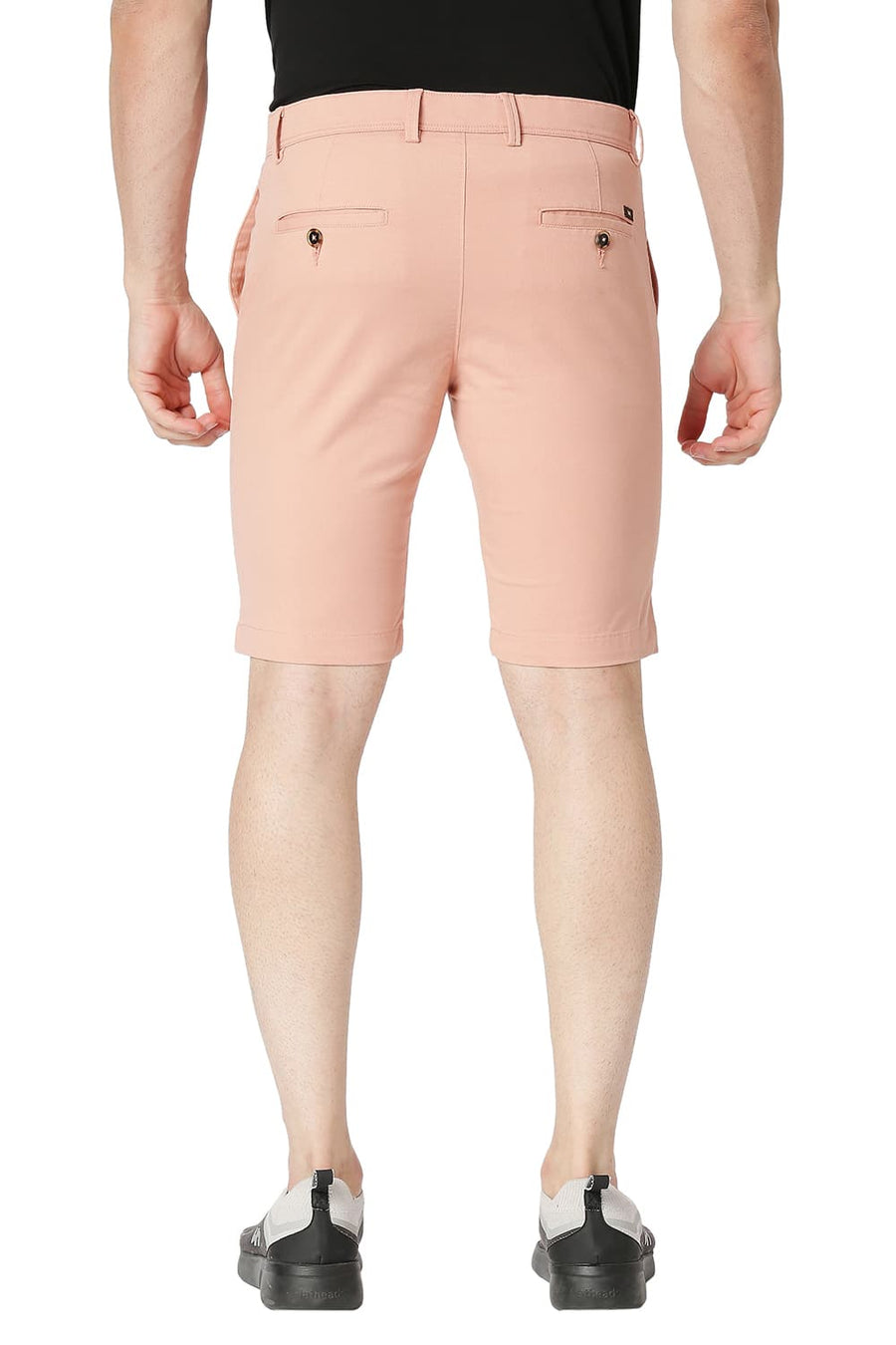 BASICS REGULAR FIT CANYON PEACH COTTON STRETCH SHORTS