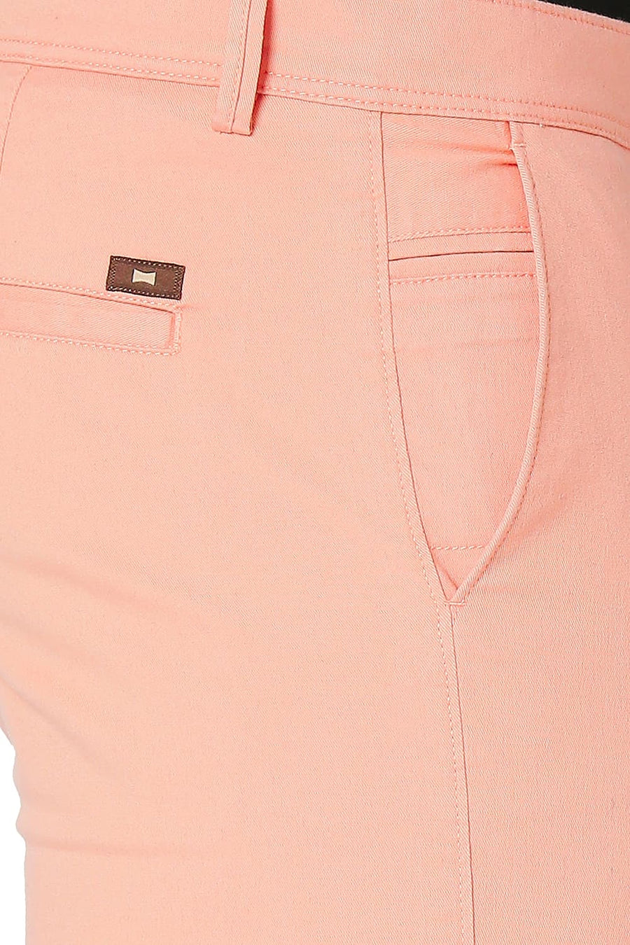 BASICS REGULAR FIT CANYON PEACH COTTON STRETCH SHORTS