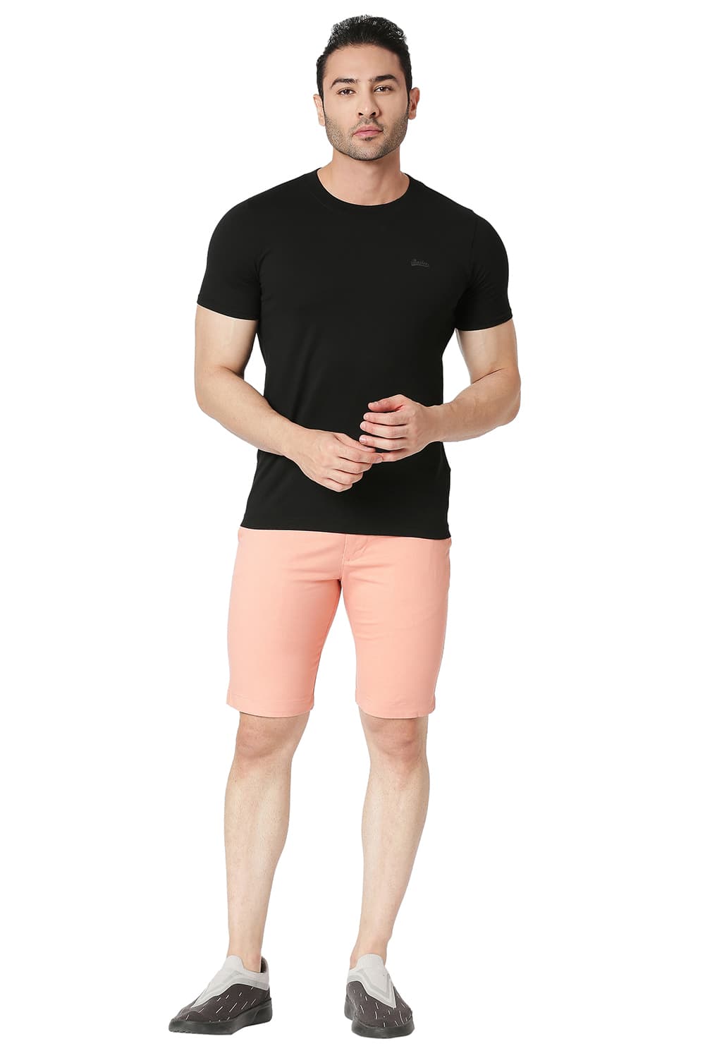 BASICS REGULAR FIT COTTON STRETCH SHORTS