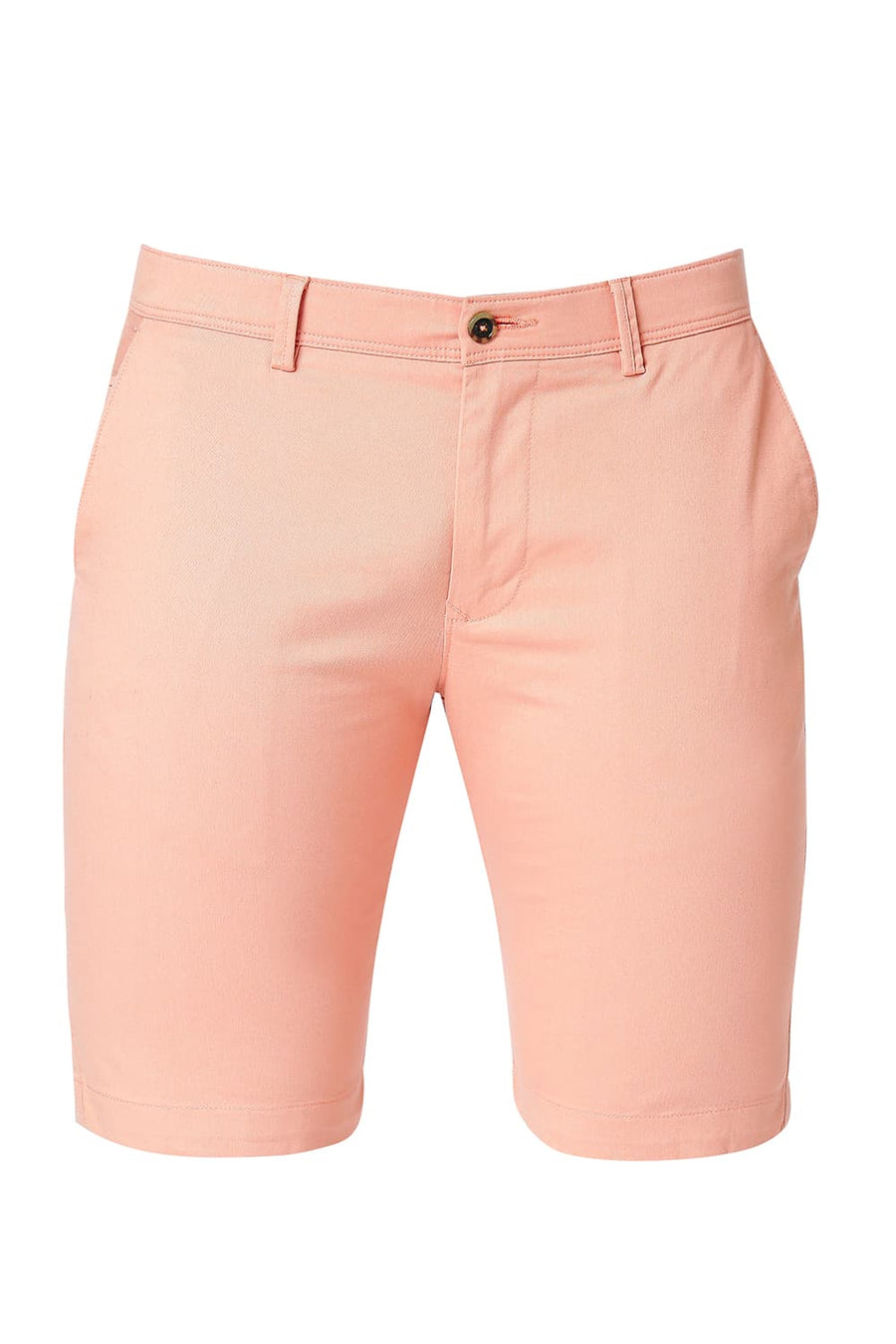 BASICS REGULAR FIT CANYON PEACH COTTON STRETCH SHORTS