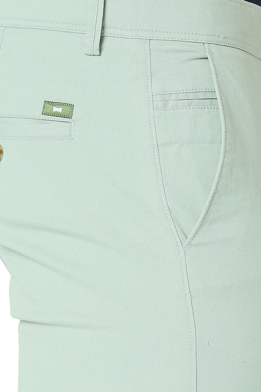 BASICS REGULAR FIT HARBOR GREEN COTTON STRETCH SHORTS