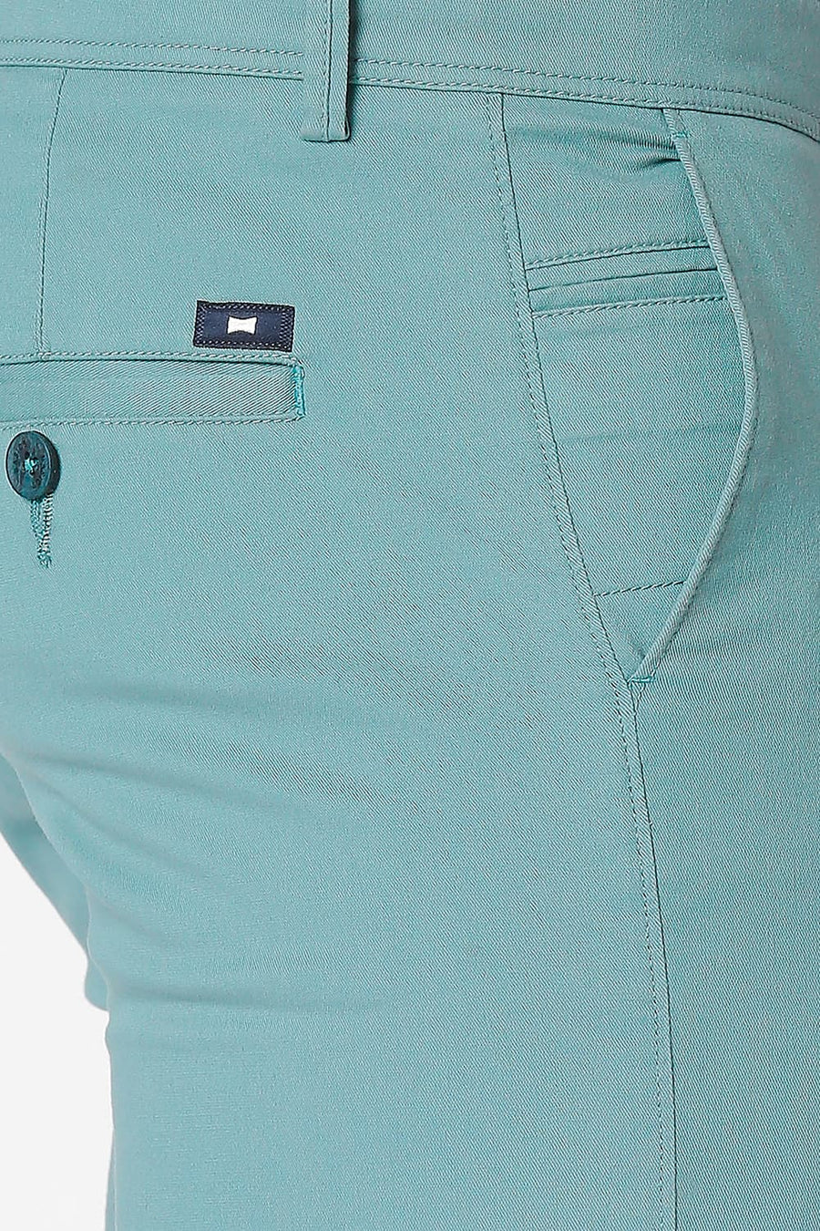 BASICS REGULAR FIT ADRIATIC BLUE COTTON STRETCH SHORTS