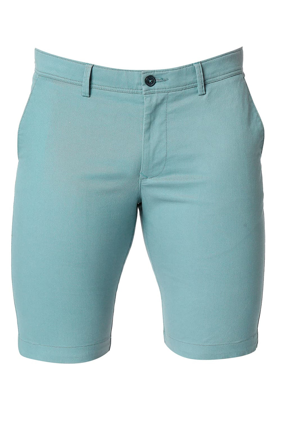 BASICS REGULAR FIT ADRIATIC BLUE COTTON STRETCH SHORTS