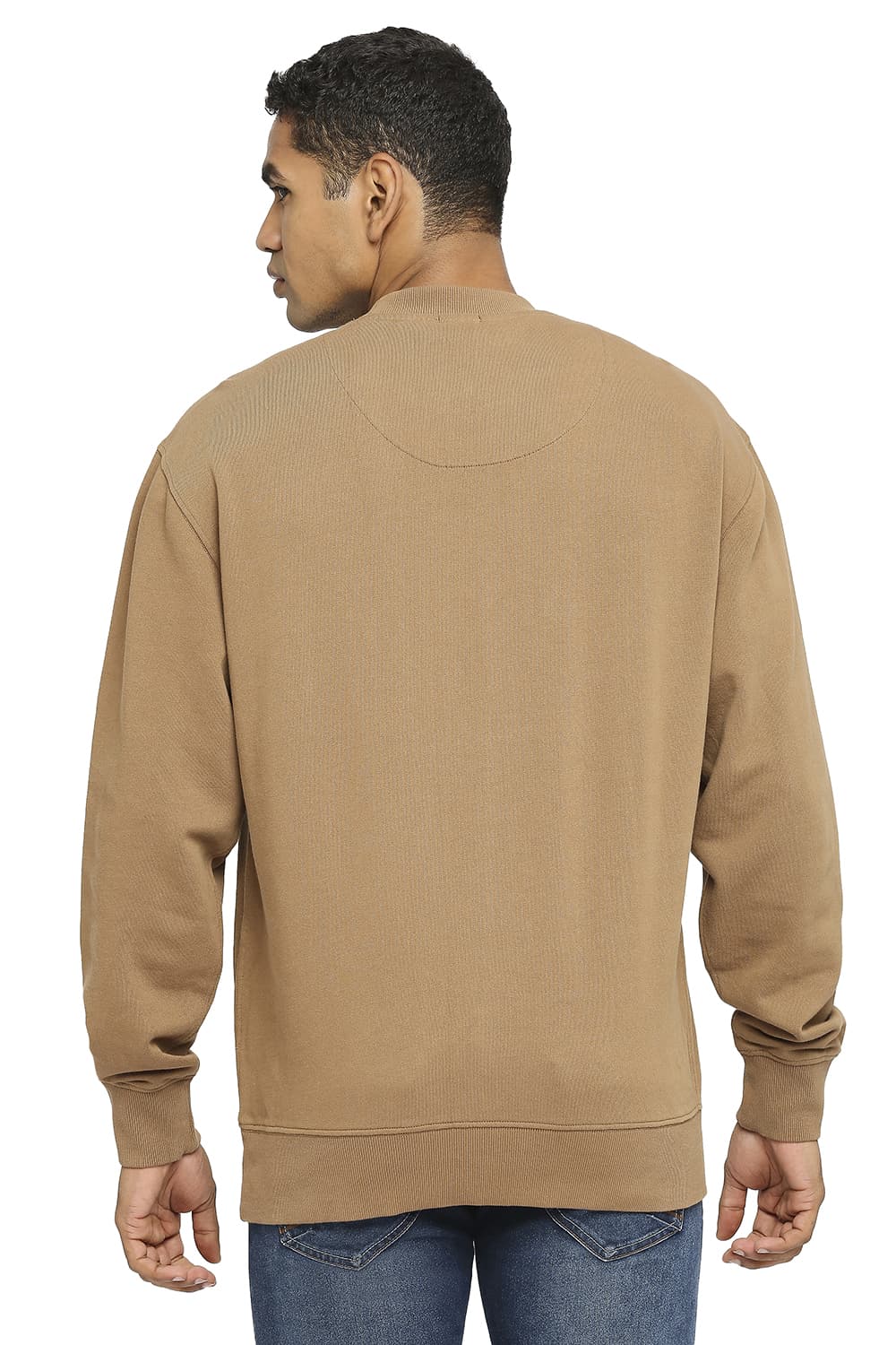 BASICS COMFORT FIT COTTON NON BRUSHED FLEECE PULLOVER SWEATSHIRT