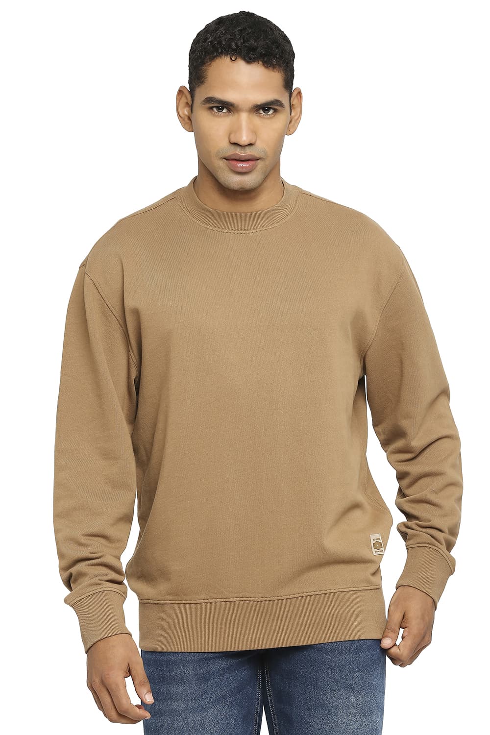 BASICS COMFORT FIT COTTON NON BRUSHED FLEECE PULLOVER SWEATSHIRT