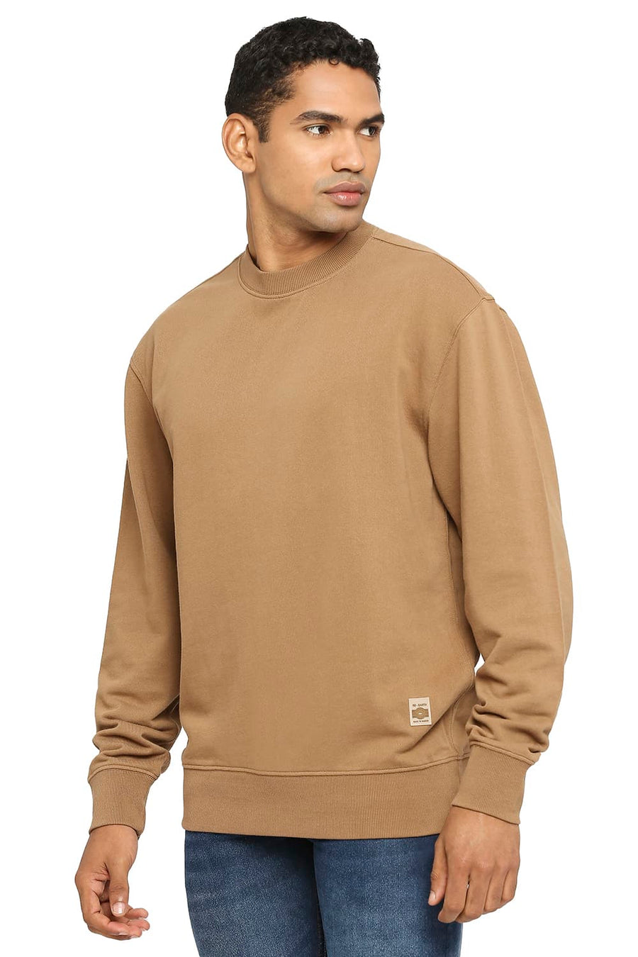 BASICS COMFORT FIT MALT BALL COTTON NON BRUSHED FLEECE PULLOVER SWEATSHIRT